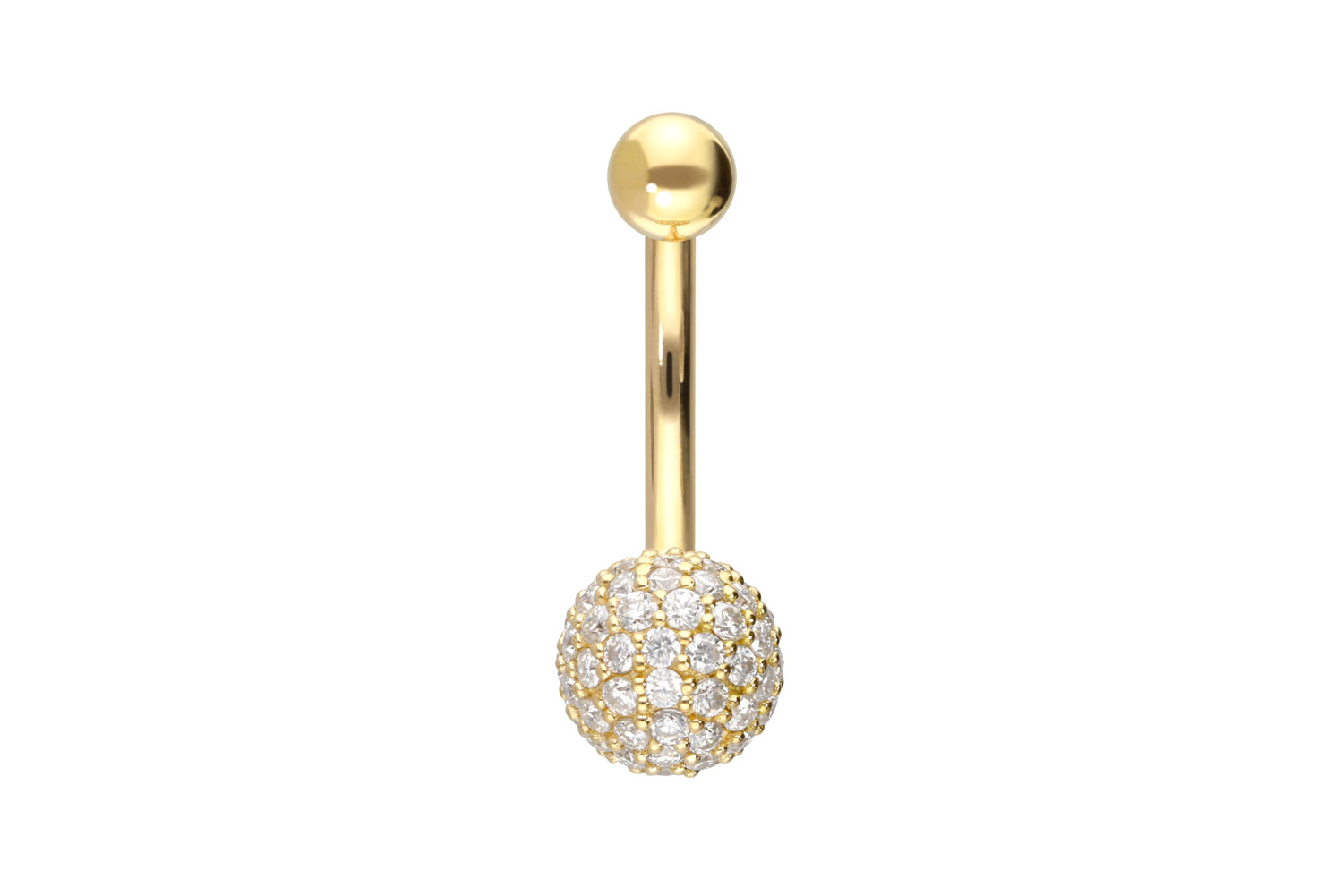 18 Karat Gold Bananabell Piercing MULTI-MOISSANIT